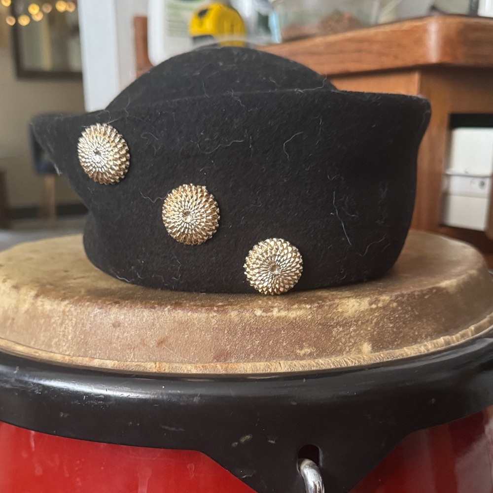 Black Beret with Gold Accents